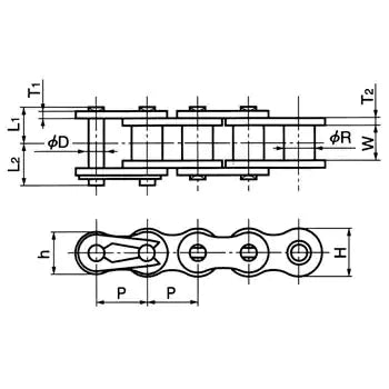 Цепь Tsubaki RS16B-1